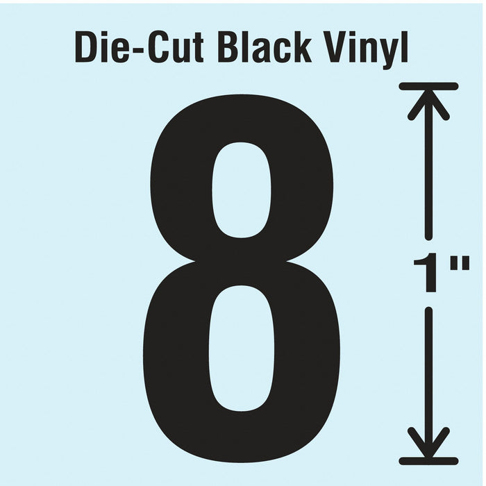 NumberLabel Vinyl 1inH 5/8inW PK10