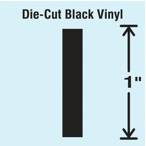 K8338 LetterLabel Vinyl 1inH 5/8inW PK10