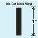 K8338 LetterLabel Vinyl 1inH 5/8inW PK10