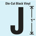 K8338 LetterLabel Vinyl 1inH 5/8inW PK10