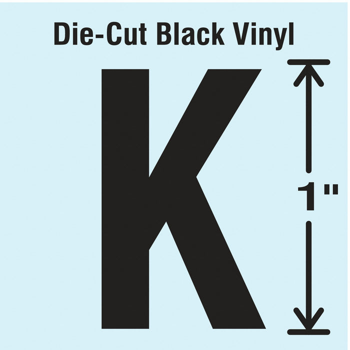 K8338 LetterLabel Vinyl 1inH 5/8inW PK10