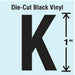 K8338 LetterLabel Vinyl 1inH 5/8inW PK10
