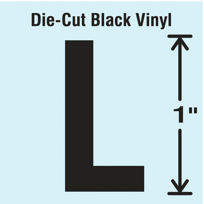 K8338 LetterLabel Vinyl 1inH 5/8inW PK10
