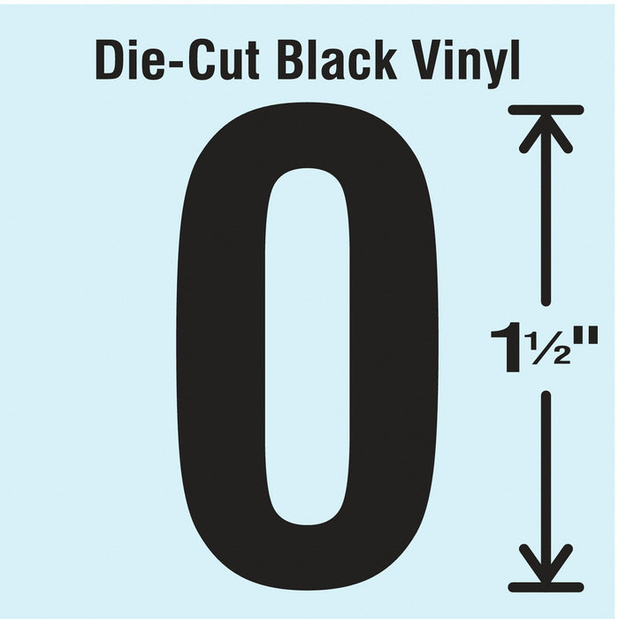 NumberLabel Vinyl 1-1/2inH 7/8inW PK10