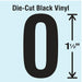 NumberLabel Vinyl 1-1/2inH 7/8inW PK10