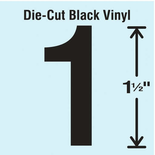NumberLabel Vinyl 1-1/2inH 7/8inW PK10