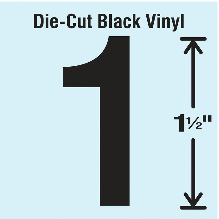 NumberLabel Vinyl 1-1/2inH 7/8inW PK10