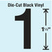 NumberLabel Vinyl 1-1/2inH 7/8inW PK10