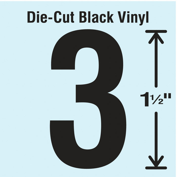 NumberLabel Vinyl 1-1/2inH 7/8inW PK10