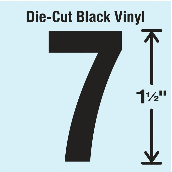 NumberLabel Vinyl 1-1/2inH 7/8inW PK10