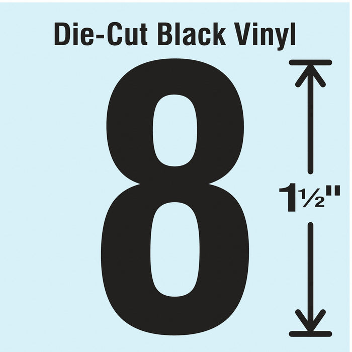 NumberLabel Vinyl 1-1/2inH 7/8inW PK10