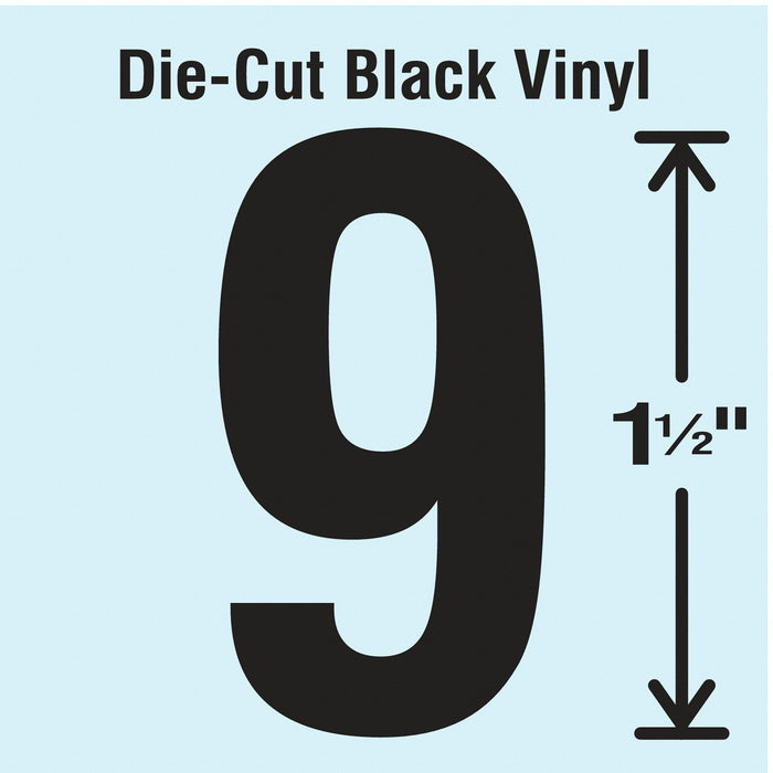 NumberLabel Vinyl 1-1/2inH 7/8inW PK10