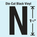 LetterLabel Vinyl 1-1/2inH 7/8inW PK10
