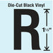LetterLabel Vinyl 1-1/2inH 7/8inW PK10