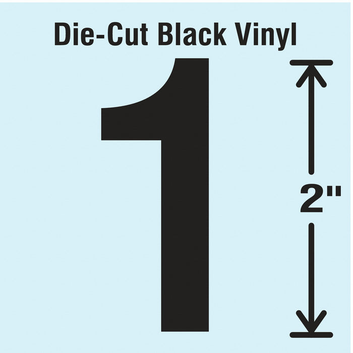 K8342 NumberLabel Vinyl 2inH 1-1/4inW PK10