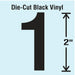 K8342 NumberLabel Vinyl 2inH 1-1/4inW PK10