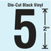 K8342 NumberLabel Vinyl 2inH 1-1/4inW PK10