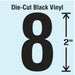 K8342 NumberLabel Vinyl 2inH 1-1/4inW PK10