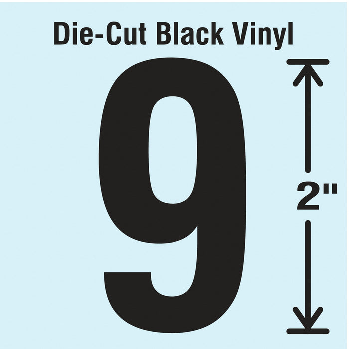 K8342 NumberLabel Vinyl 2inH 1-1/4inW PK10
