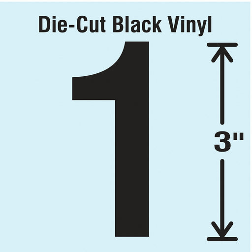 NumberLabel Vinyl 3inH 5/8inW PK10