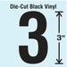 NumberLabel Vinyl 3inH 1-5/8inW PK10
