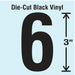 NumberLabel Vinyl 3inH 1-5/8inW PK10