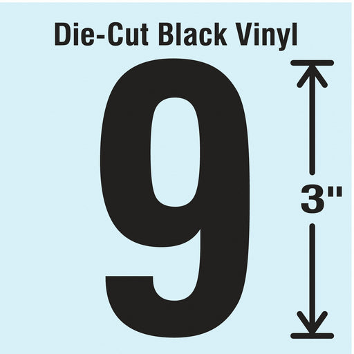 NumberLabel Vinyl 3inH 1-5/8inW PK10