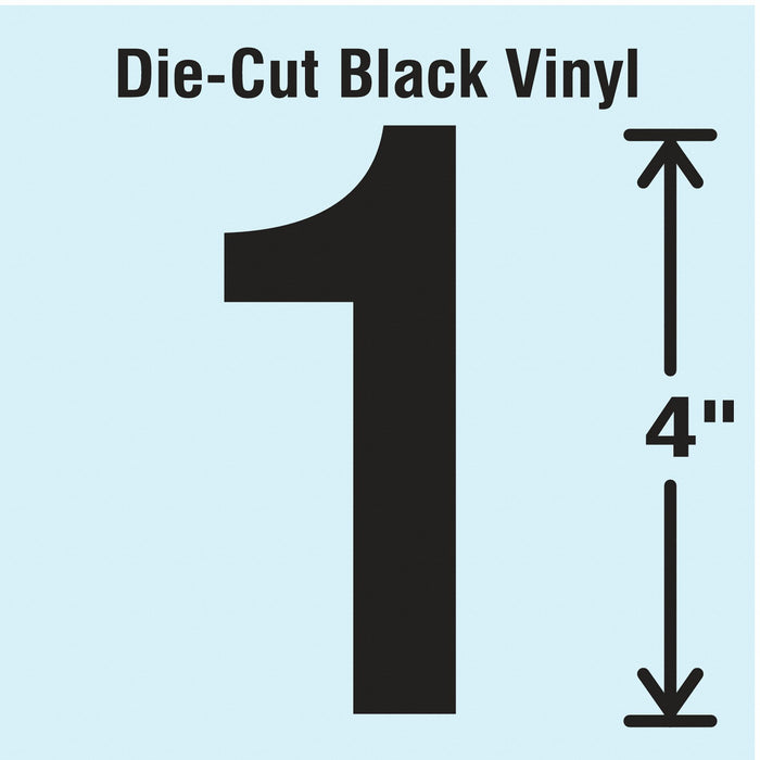 K8352 NumberLabel Vinyl 4inH 7/8inW PK10