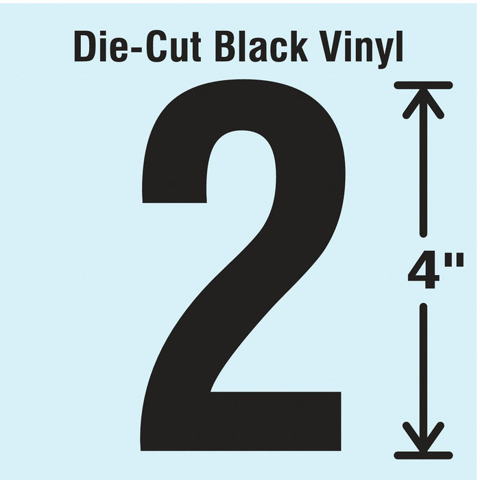 K8352 NumberLabel Vinyl 4inH 2-1/4inW PK10