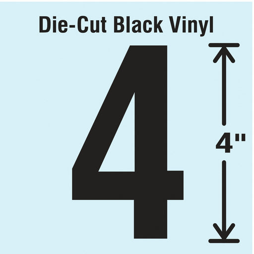 K8352 NumberLabel Vinyl 4inH 2-1/4inW PK10