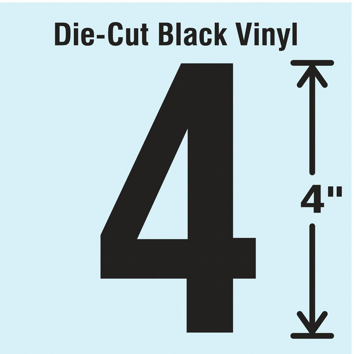 K8352 NumberLabel Vinyl 4inH 2-1/4inW PK10