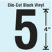 K8352 NumberLabel Vinyl 4inH 2-1/4inW PK10