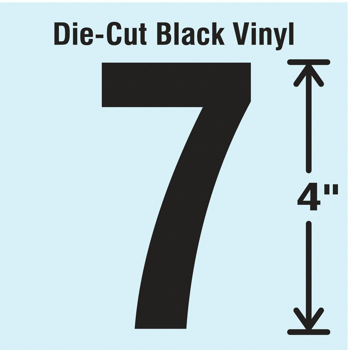 K8352 NumberLabel Vinyl 4inH 2-1/4inW PK10