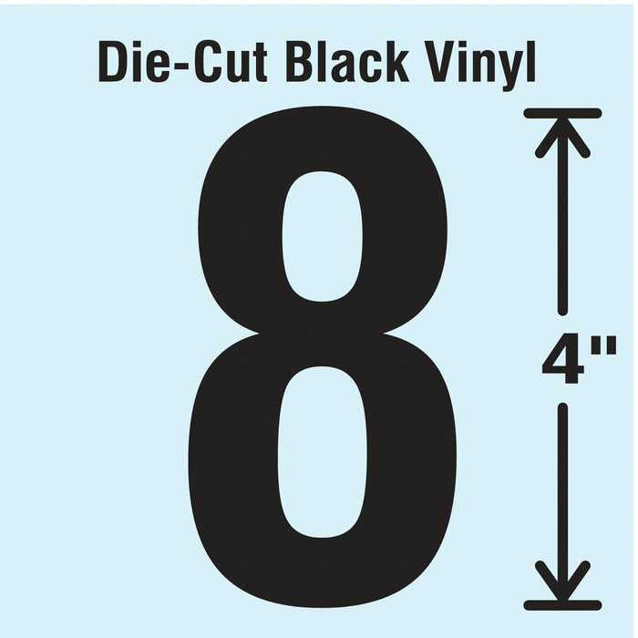 K8352 NumberLabel Vinyl 4inH 2-1/4inW PK10