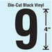 K8352 NumberLabel Vinyl 4inH 2-1/4inW PK10