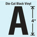 LetterLabel Vinyl 4inH 2-1/4inW PK10