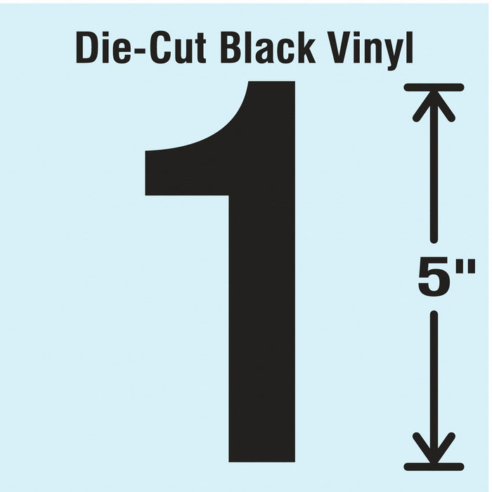 NumberLabel Vinyl 5inH 2-3/4inW PK10