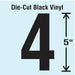 NumberLabel Vinyl 5inH 2-3/4inW PK10
