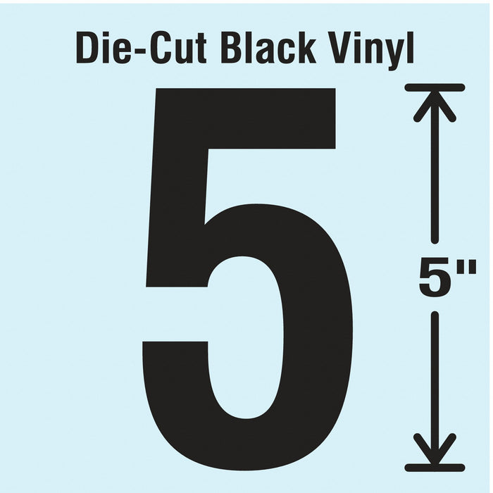 NumberLabel Vinyl 5inH 2-3/4inW PK10