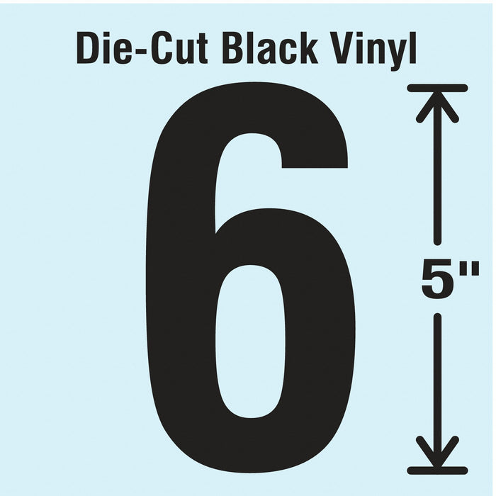 NumberLabel Vinyl 5inH 2-3/4inW PK10
