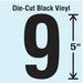 NumberLabel Vinyl 5inH 2-3/4inW PK10