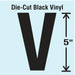 LetterLabel Vinyl 5inH 2-3/4inW PK10