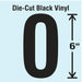 K8343 Number Label Vinyl 6 in H 3-1/2 in W