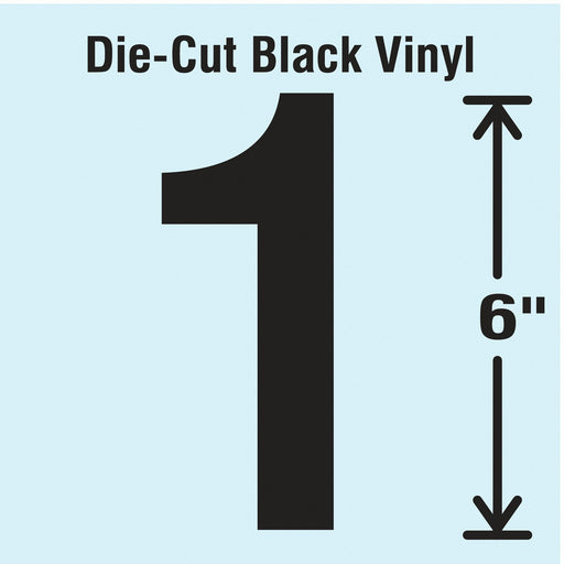 K8343 Number Label Vinyl 6 in H 1-1/4 in W