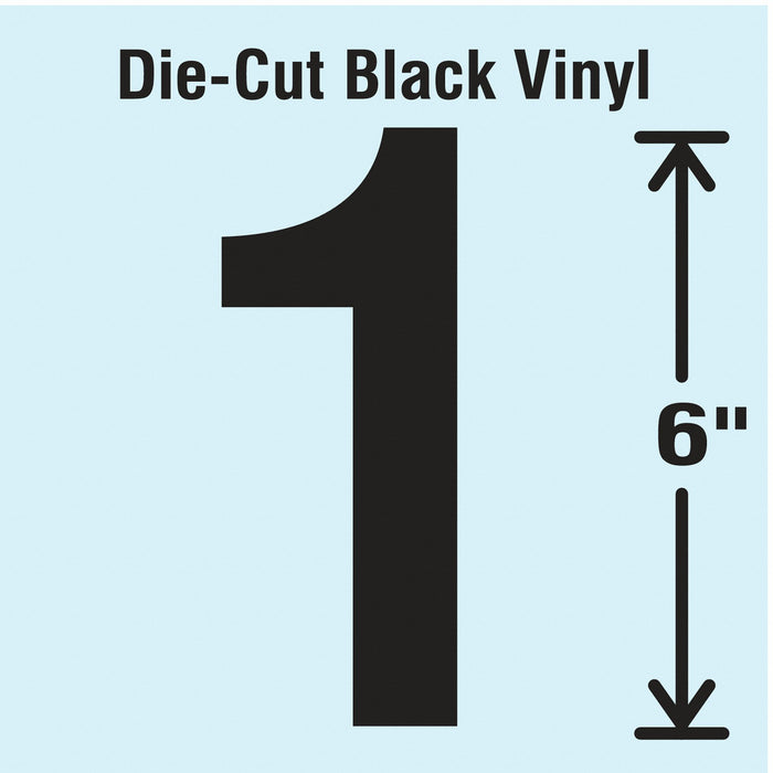 K8343 Number Label Vinyl 6 in H 1-1/4 in W