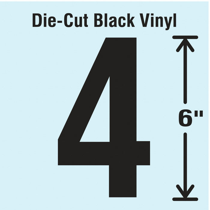 K8343 Number Label Vinyl 6 in H 3-1/4 in W