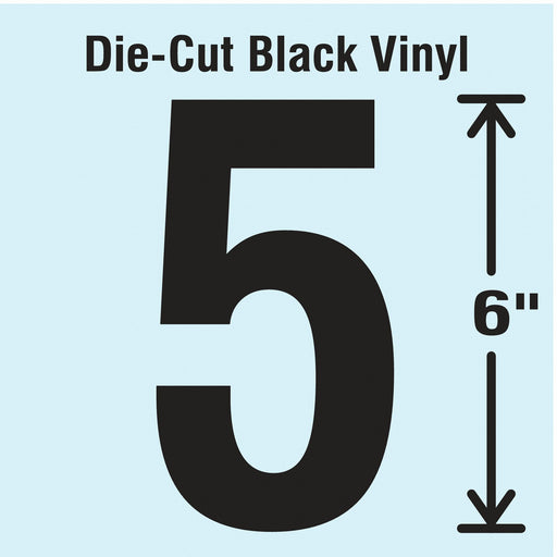 K8343 Number Label Vinyl 6 in H 3-1/8 in W