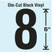 K8343 Number Label Vinyl 6 in H 3-1/4 in W