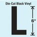 K8340 Letter Label Vinyl 6 in H 3-1/2 in W