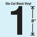 K8344 Number Label Vinyl 8 in H 1-5/8 in W